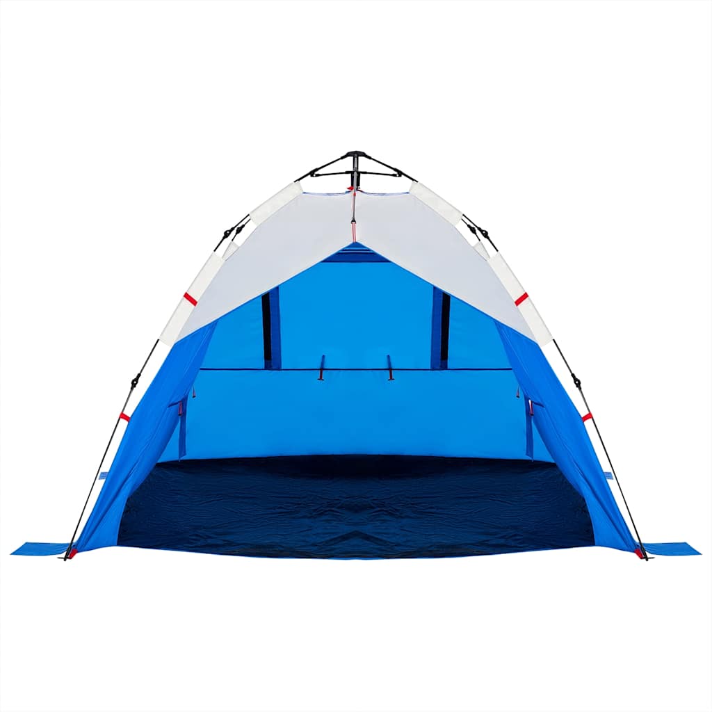 Tenda praia 3 pessoas libertação rápida impermeável azul ciano
