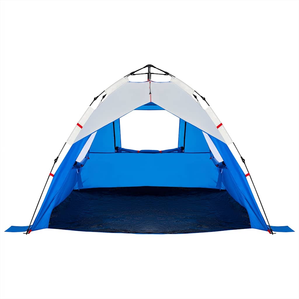 Tenda praia 3 pessoas libertação rápida impermeável azul ciano