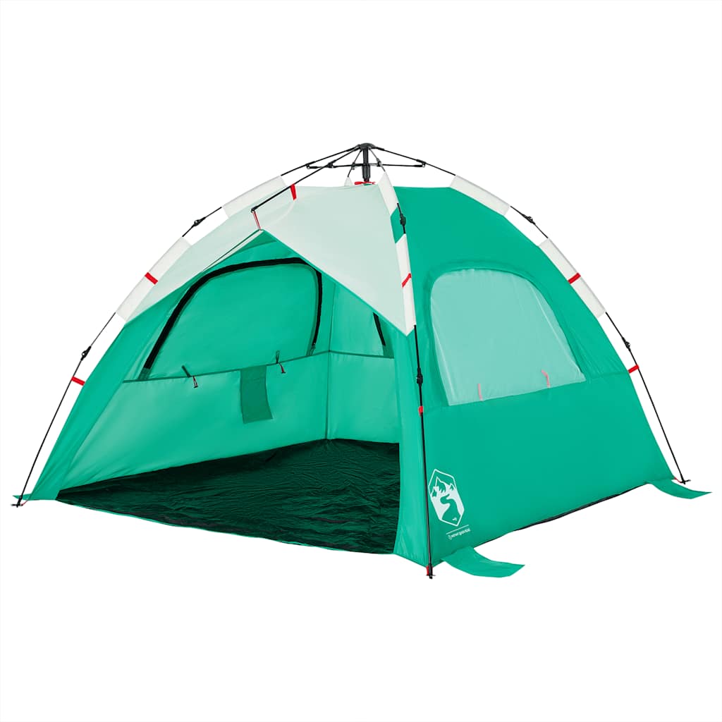 Tenda praia 3 pessoas libertação rápida impermeável verde mar