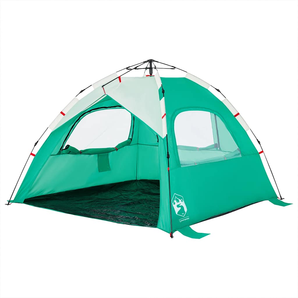 Tenda praia 3 pessoas libertação rápida impermeável verde mar
