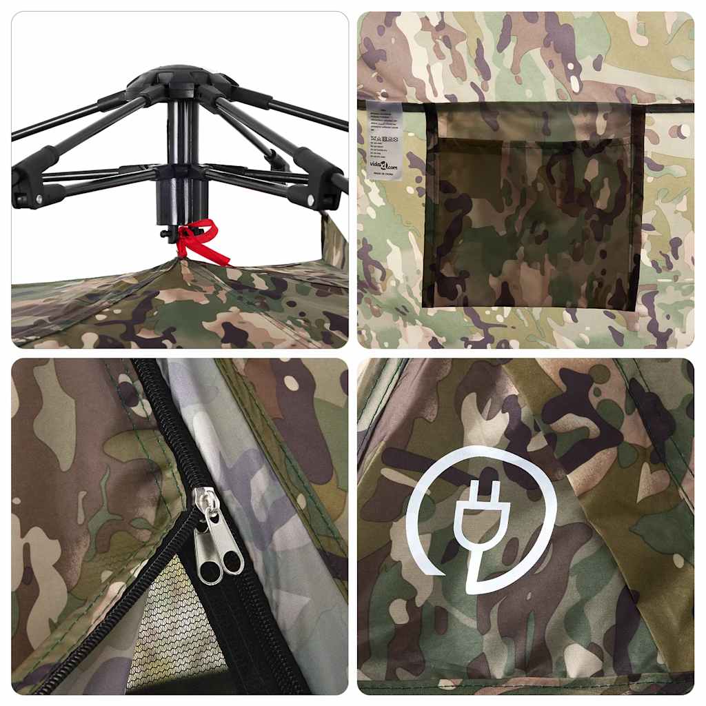 Tenda de campismo para 4 pessoas libertação rápida camuflagem