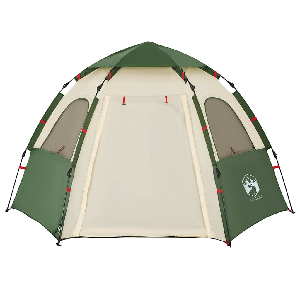 Tenda de campismo cabana para 4 pessoas libertação rápida verde