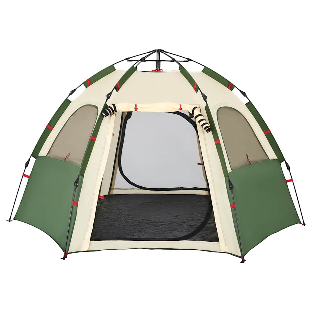 Tenda de campismo cabana para 4 pessoas libertação rápida verde