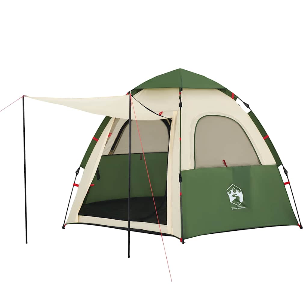Tenda de campismo cabana para 4 pessoas libertação rápida verde