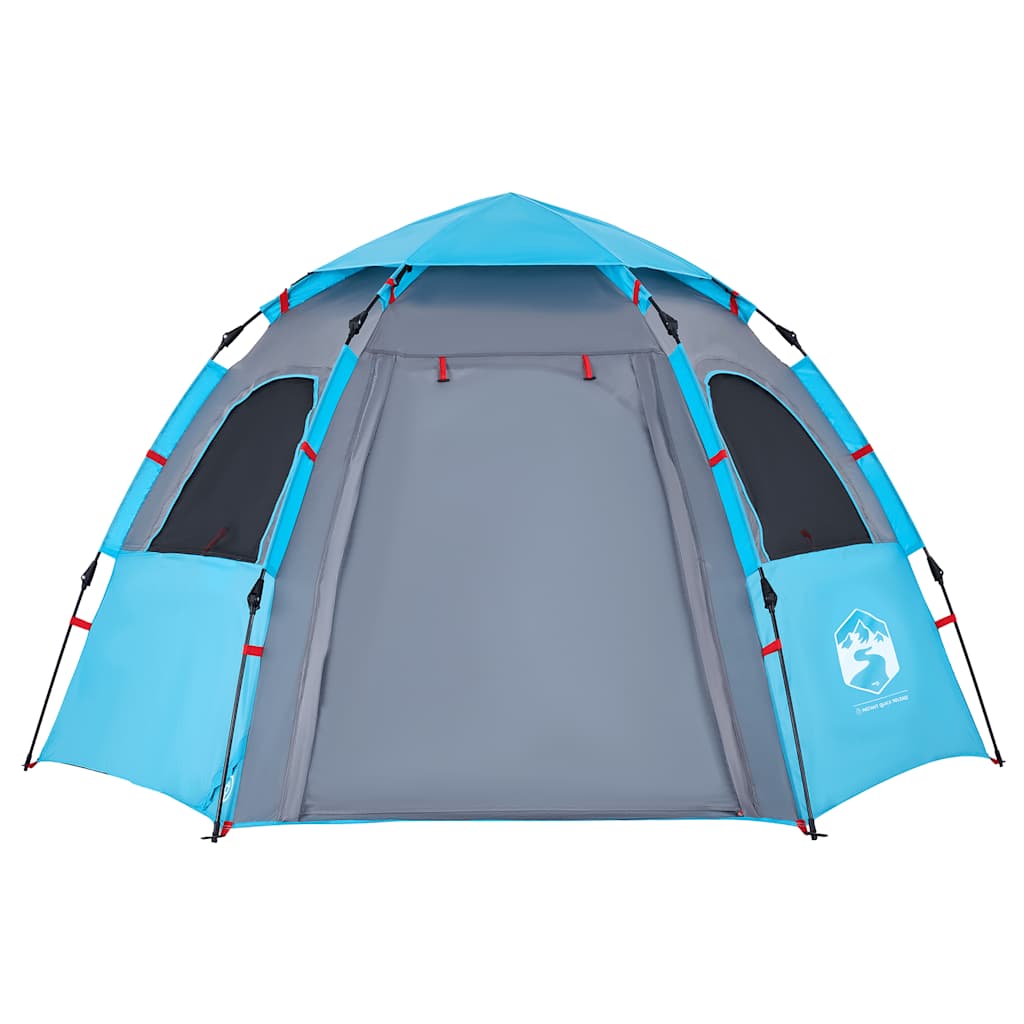 Tenda de campismo cabana para 4 pessoas libertação rápida azul