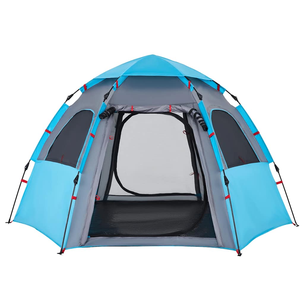 Tenda de campismo cabana para 4 pessoas libertação rápida azul