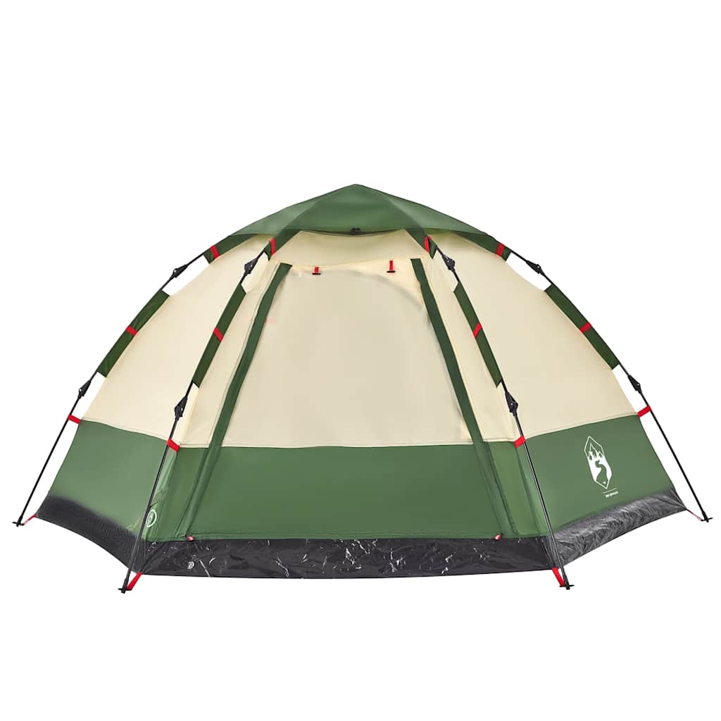 Tenda de campismo cabana para 4 pessoas libertação rápida verde