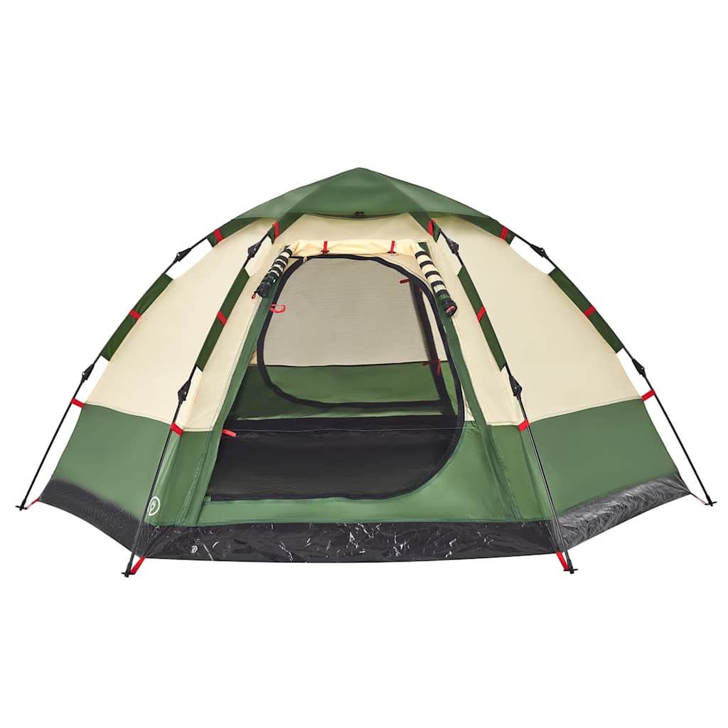 Tenda de campismo cabana para 4 pessoas libertação rápida verde