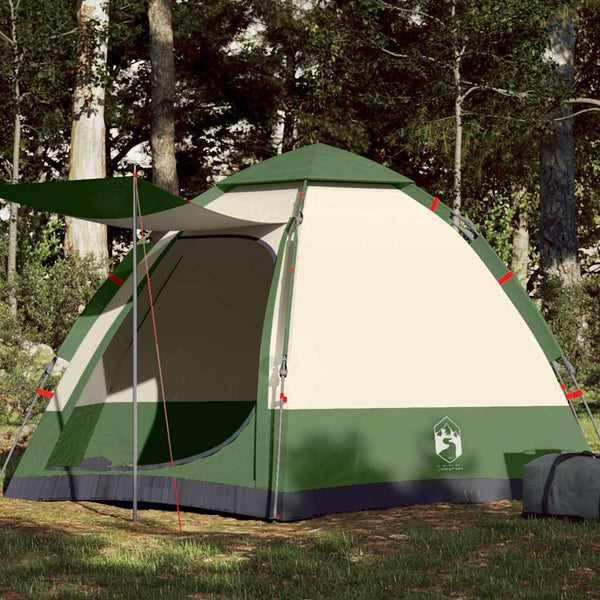 Tenda de campismo cabana para 4 pessoas libertação rápida verde