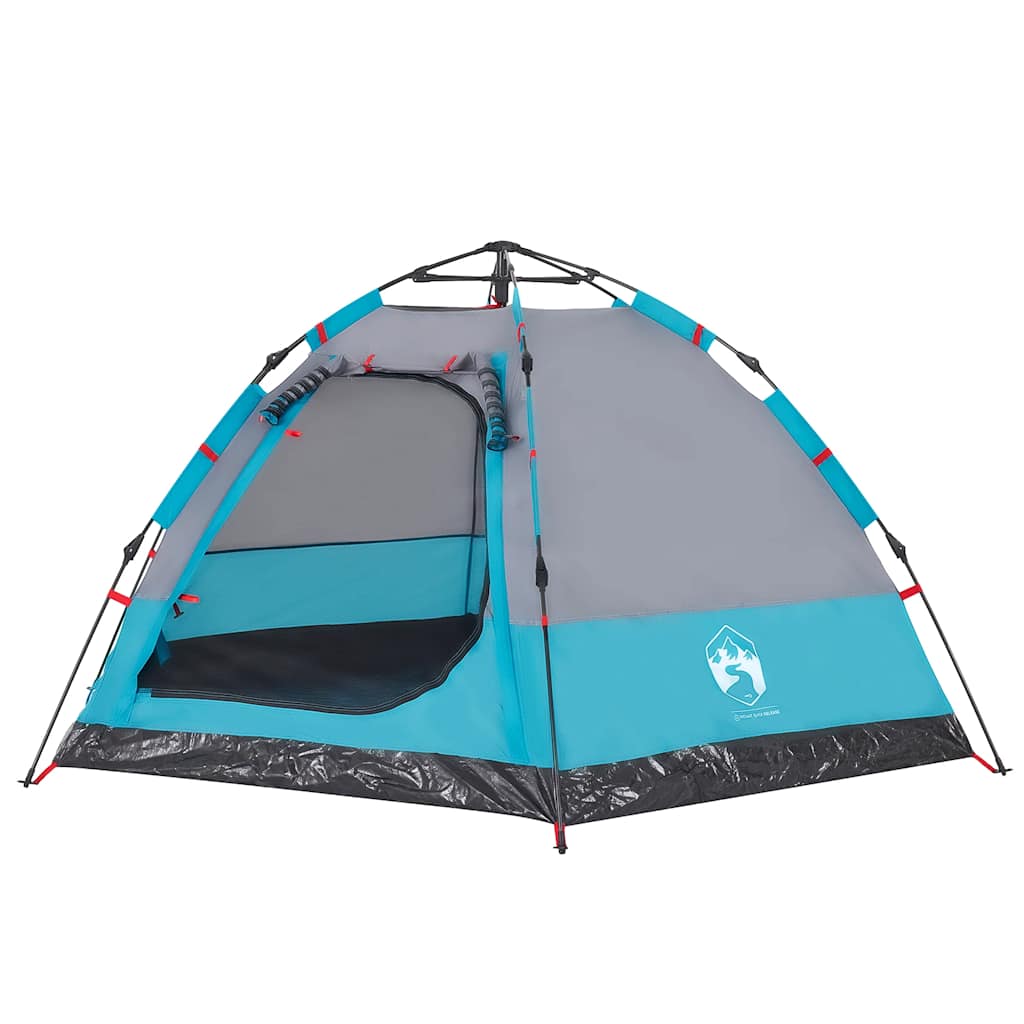Tenda de campismo cabana para 4 pessoas libertação rápida azul