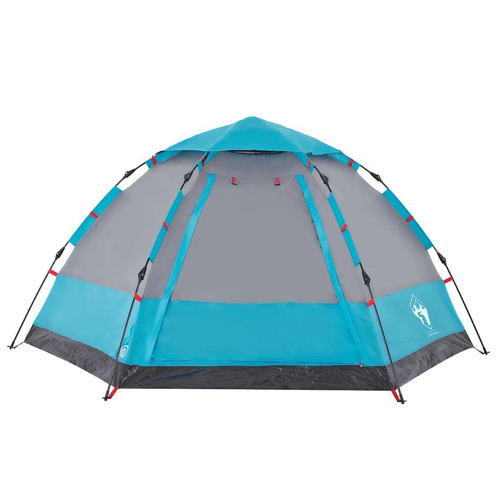 Tenda de campismo cabana para 4 pessoas libertação rápida azul