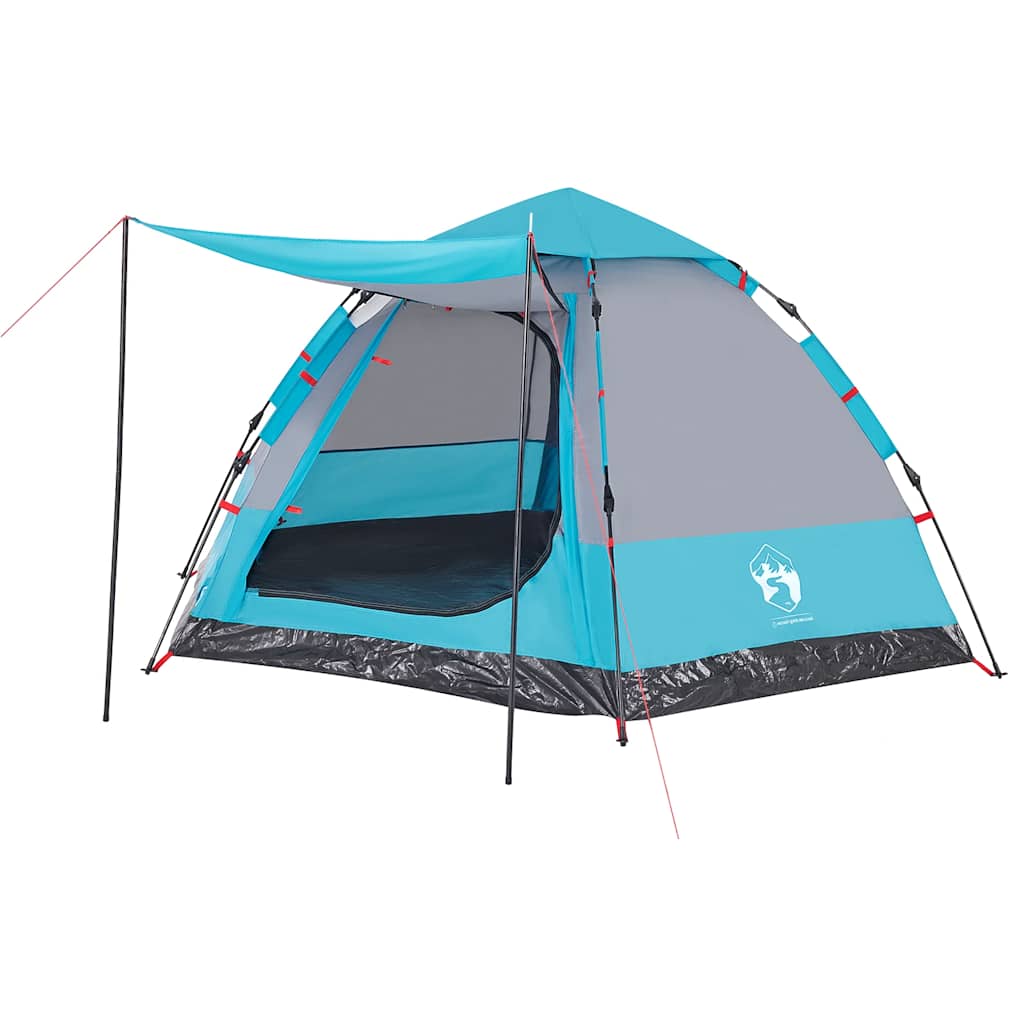 Tenda de campismo cabana para 4 pessoas libertação rápida azul