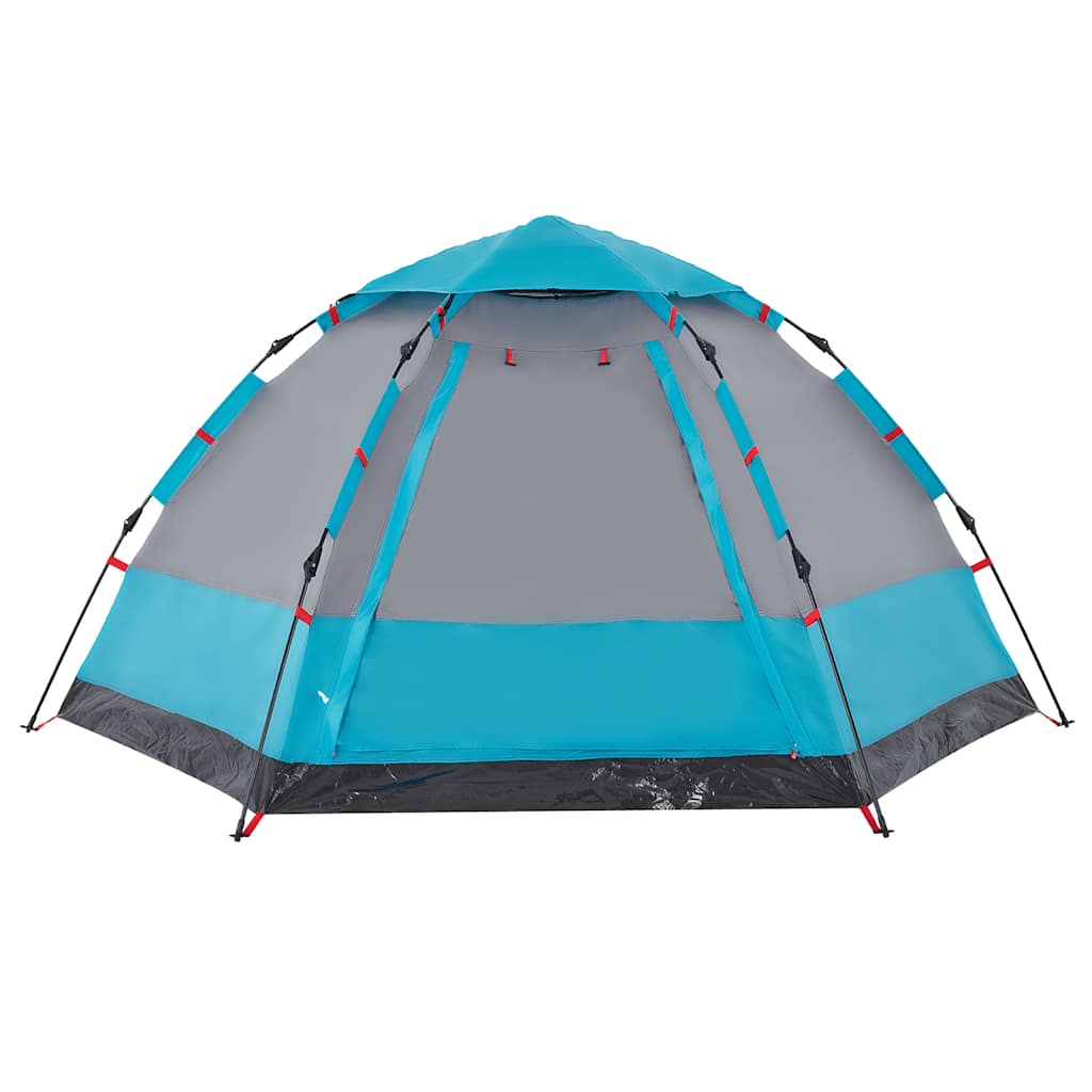 Tenda de campismo cabana para 4 pessoas libertação rápida azul