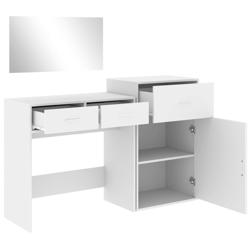 Conjunto de toucador 3 pcs derivados de madeira branco