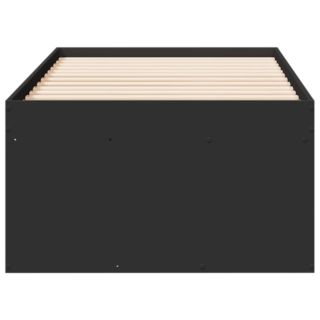 Sofá-cama com gavetas sem colchão 100x200 cm preto