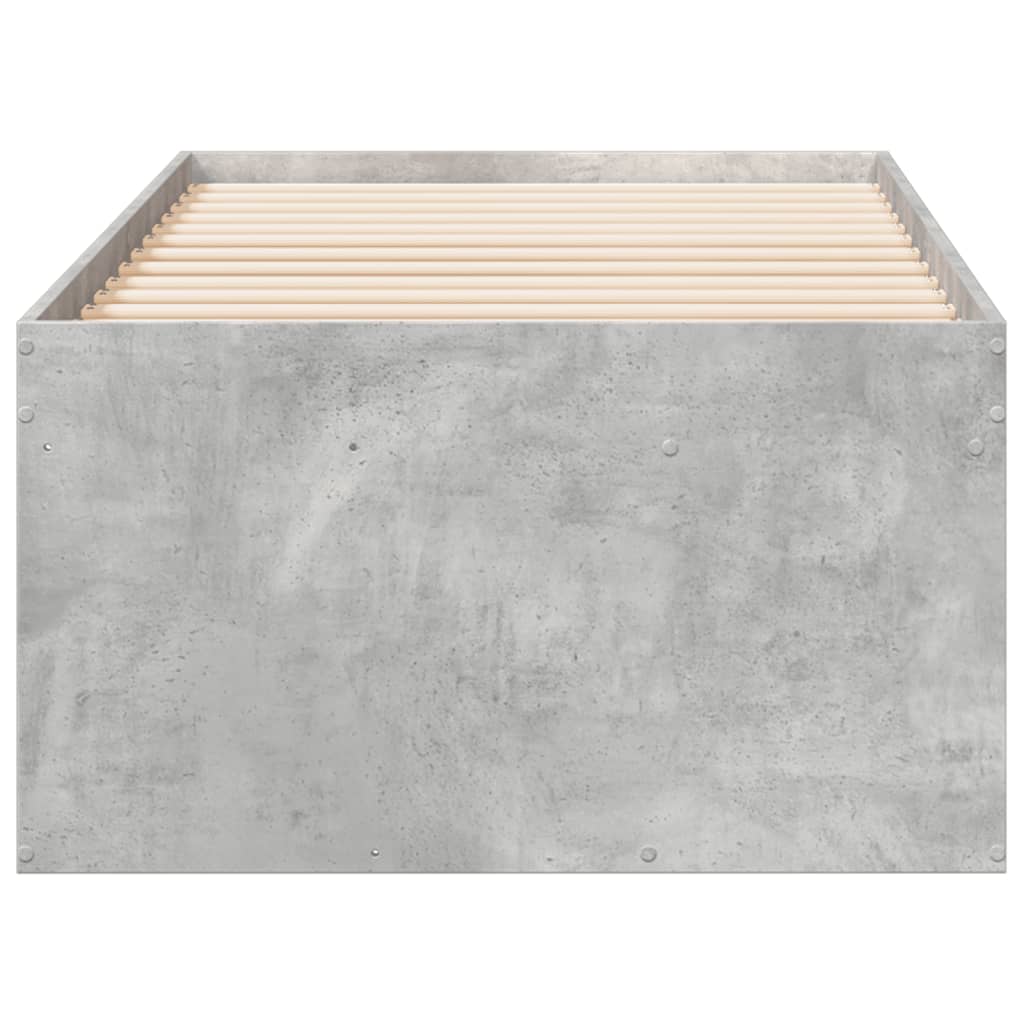 Sofá-cama com gavetas sem colchão 90x200 cm cinzento cimento