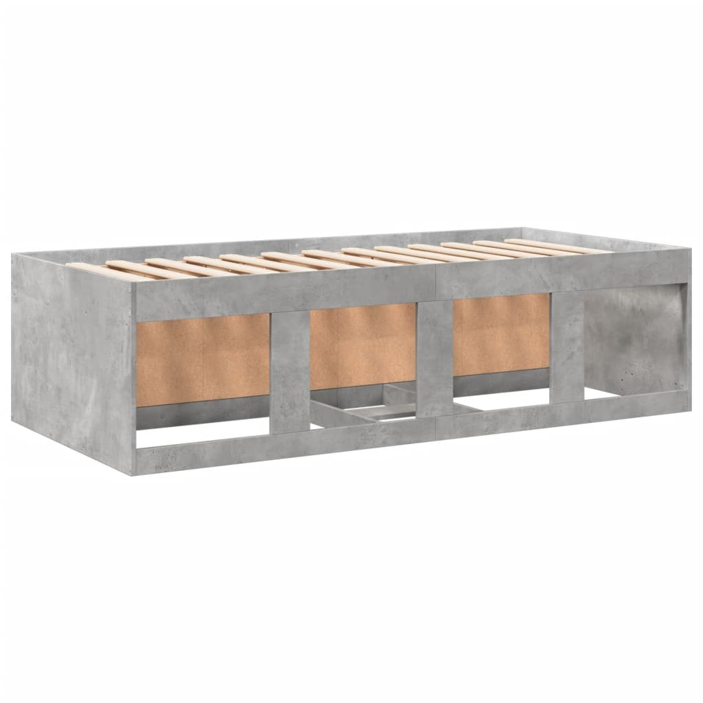 Sofá-cama com gavetas sem colchão 90x200 cm cinzento cimento