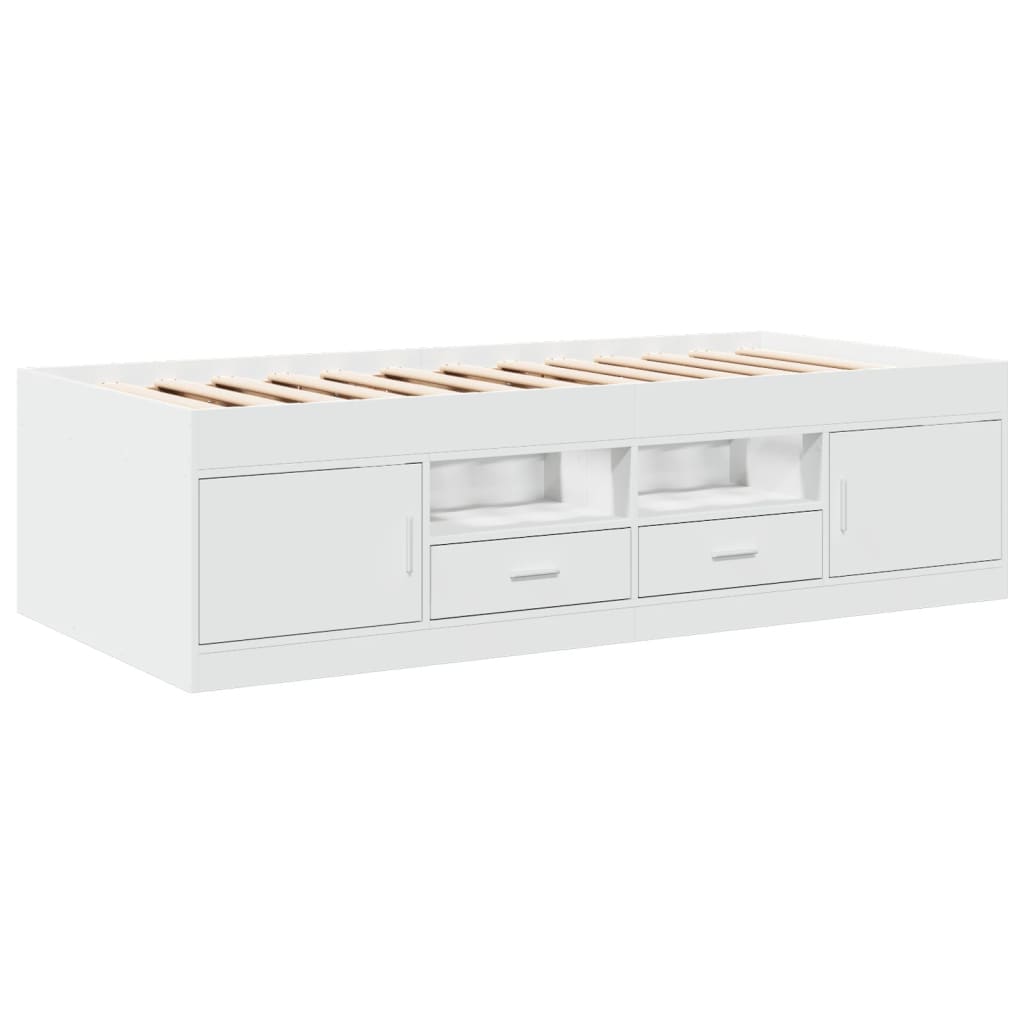 Sofá-cama com gavetas sem colchão 75x190 cm branco