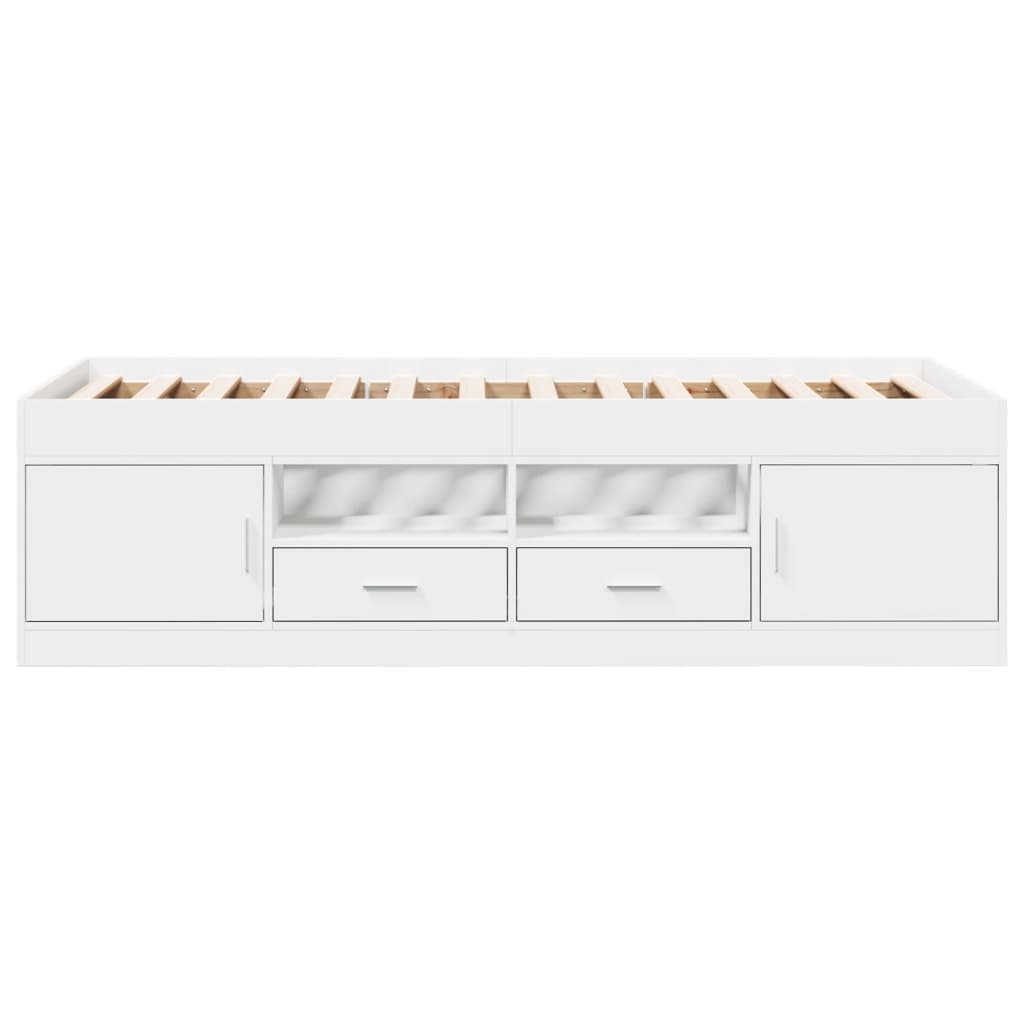 Sofá-cama com gavetas sem colchão 75x190 cm branco