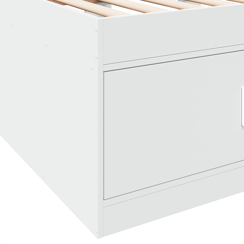 Sofá-cama com gavetas sem colchão 75x190 cm branco