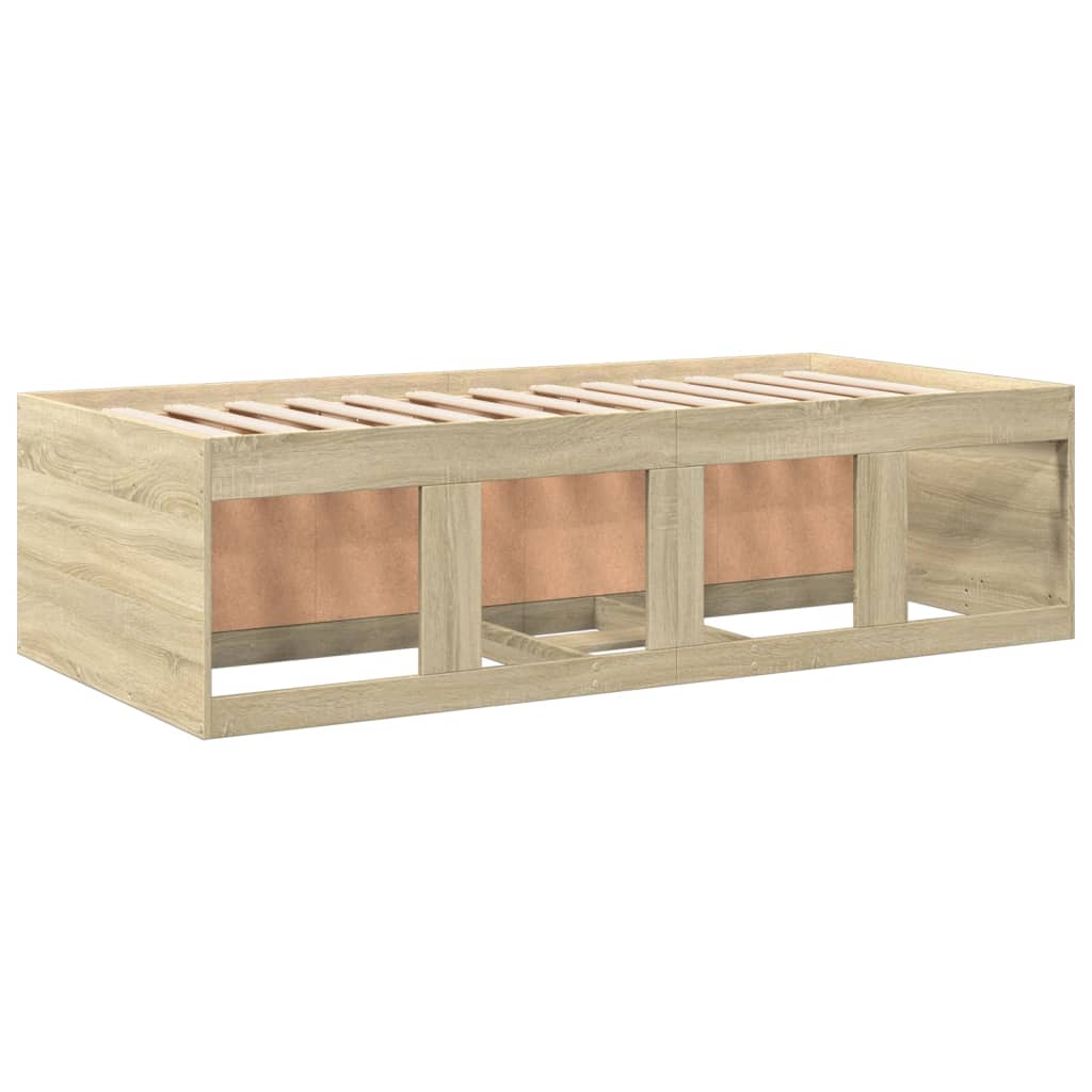 Sofá-cama com gavetas sem colchão 75x190 cm carvalho sonoma