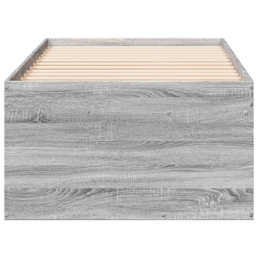 Sofá-cama com gavetas sem colchão 75x190 cm cinzento sonoma