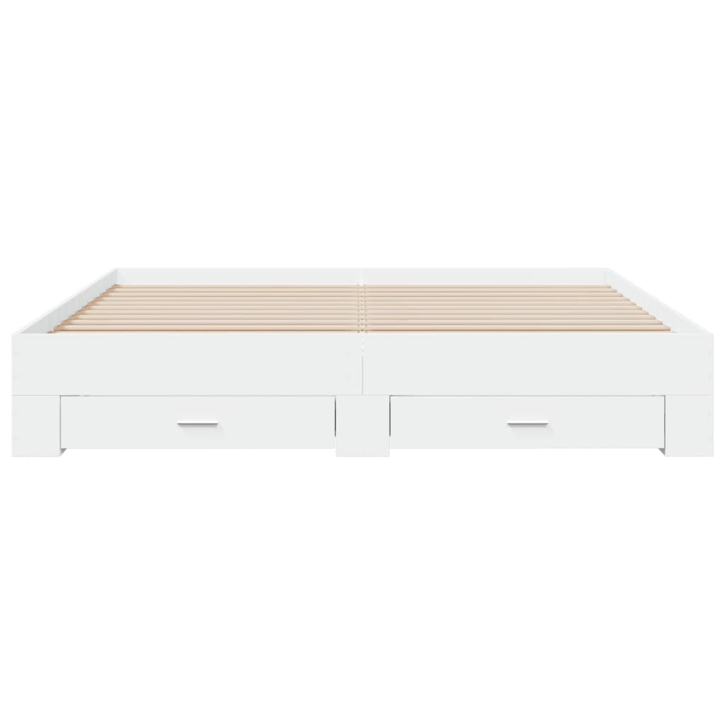 Estrutura de cama c/ gavetas 180x200cm derivados madeira branco