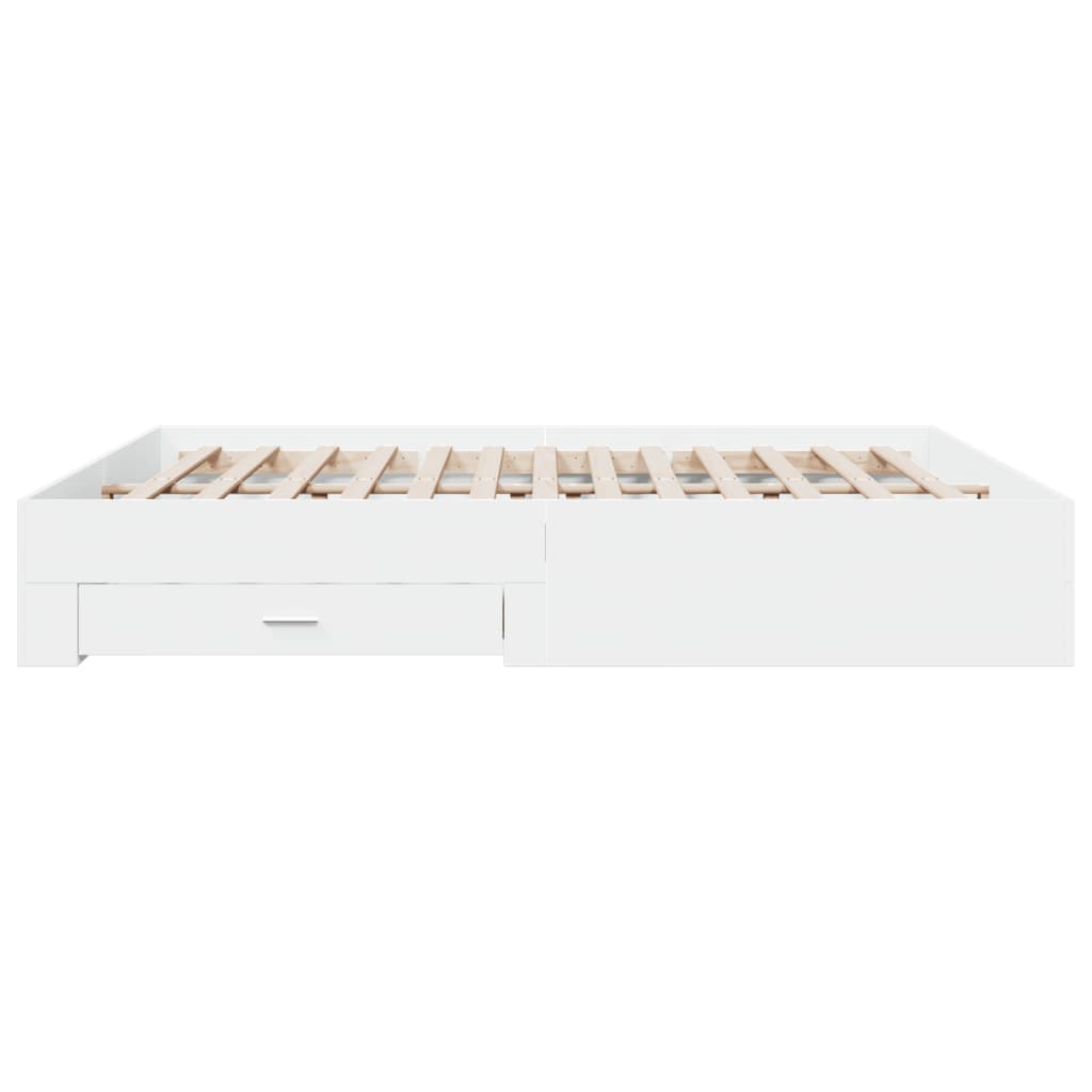 Estrutura de cama c/ gavetas 180x200cm derivados madeira branco