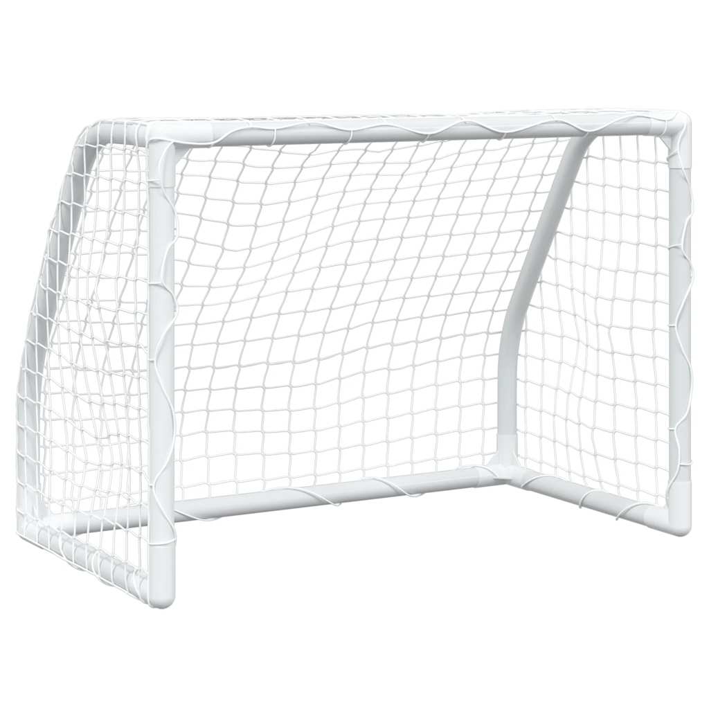 Baliza futebol infantil 2 pcs c/ bola 64x35x48 cm metal branco
