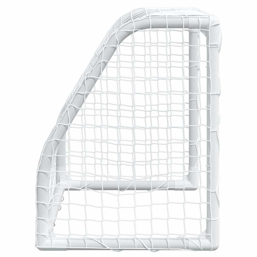 Baliza futebol infantil 2 pcs c/ bola 64x35x48 cm metal branco
