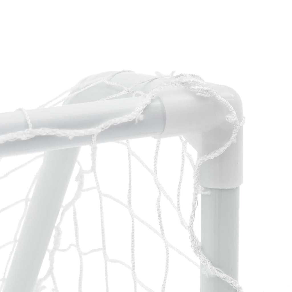 Baliza futebol infantil 2 pcs c/ bola 64x35x48 cm metal branco