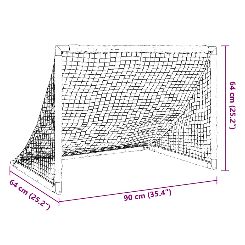 Baliza de futebol infantil dobrável 90x64x64 cm preto