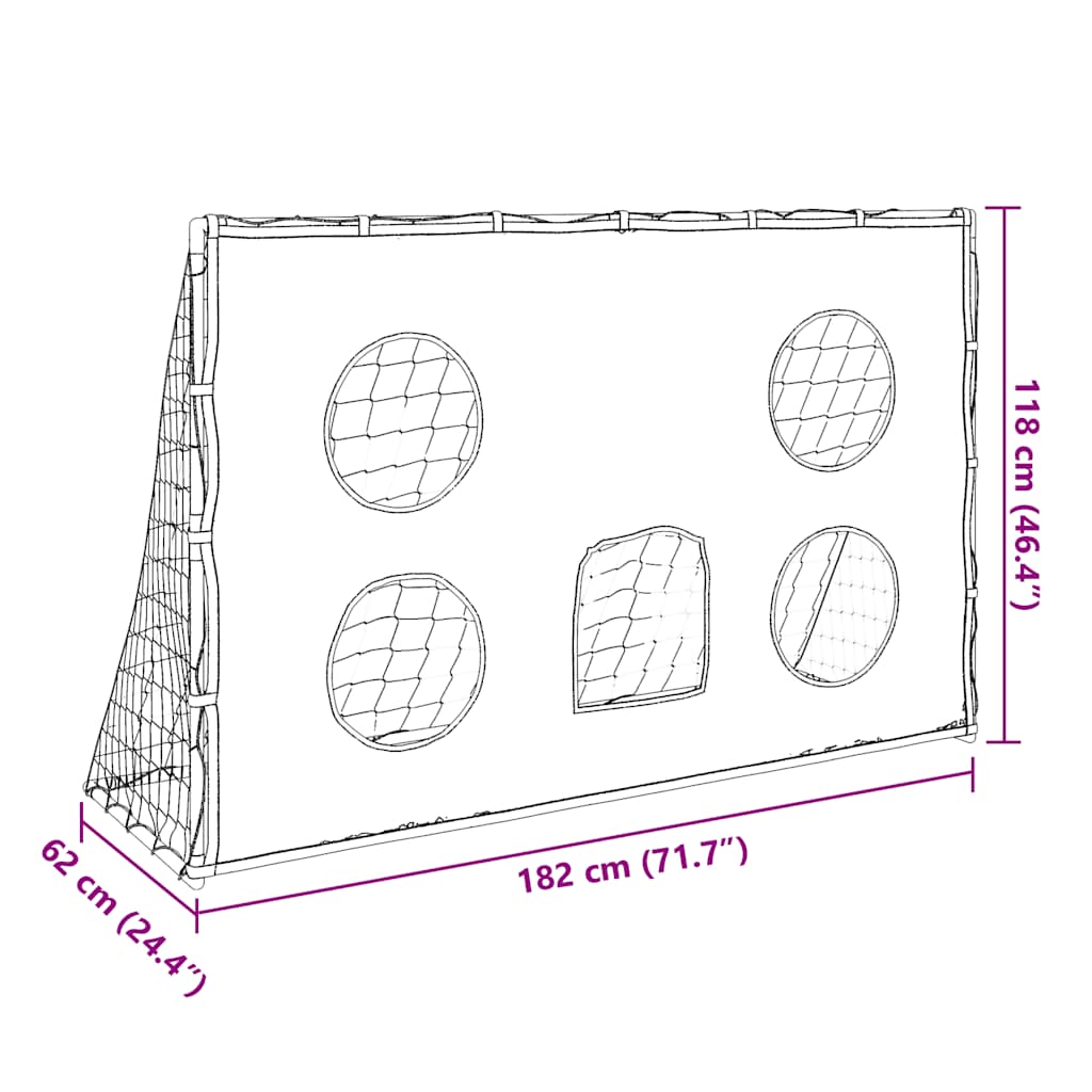 Baliza de futebol infantil com alvos e bola 182x62x118 cm