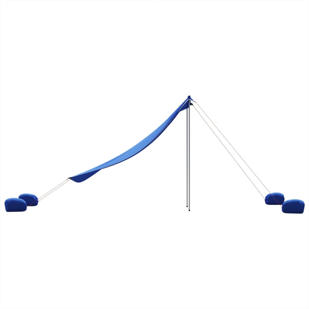 Toldo de praia com âncoras de areia 214x236 cm azul