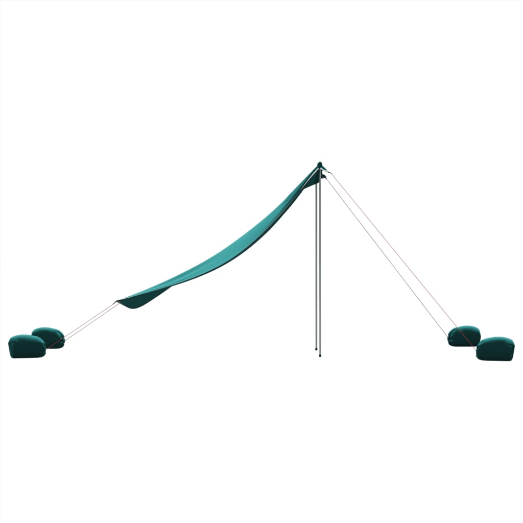 Toldo de praia com âncoras de areia 214x236 cm verde