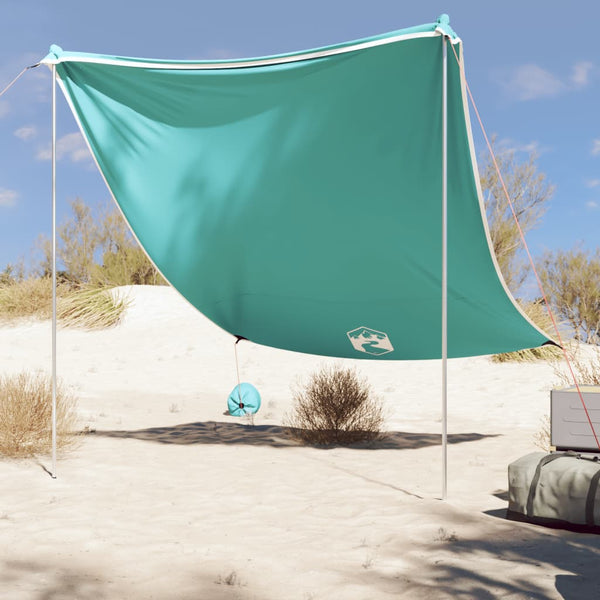 Toldo de praia com âncoras de areia 214x236 cm verde