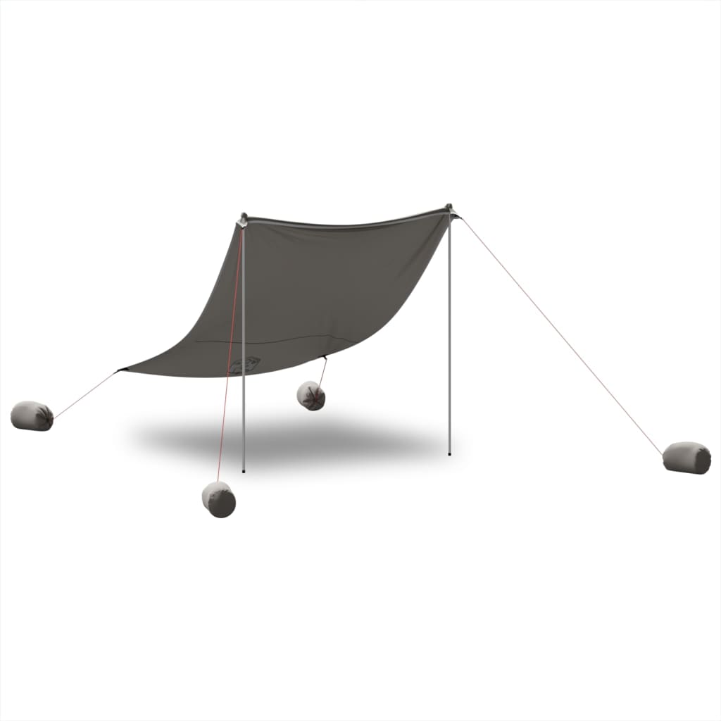 Toldo de praia com âncoras de areia 214x236 cm cinzento