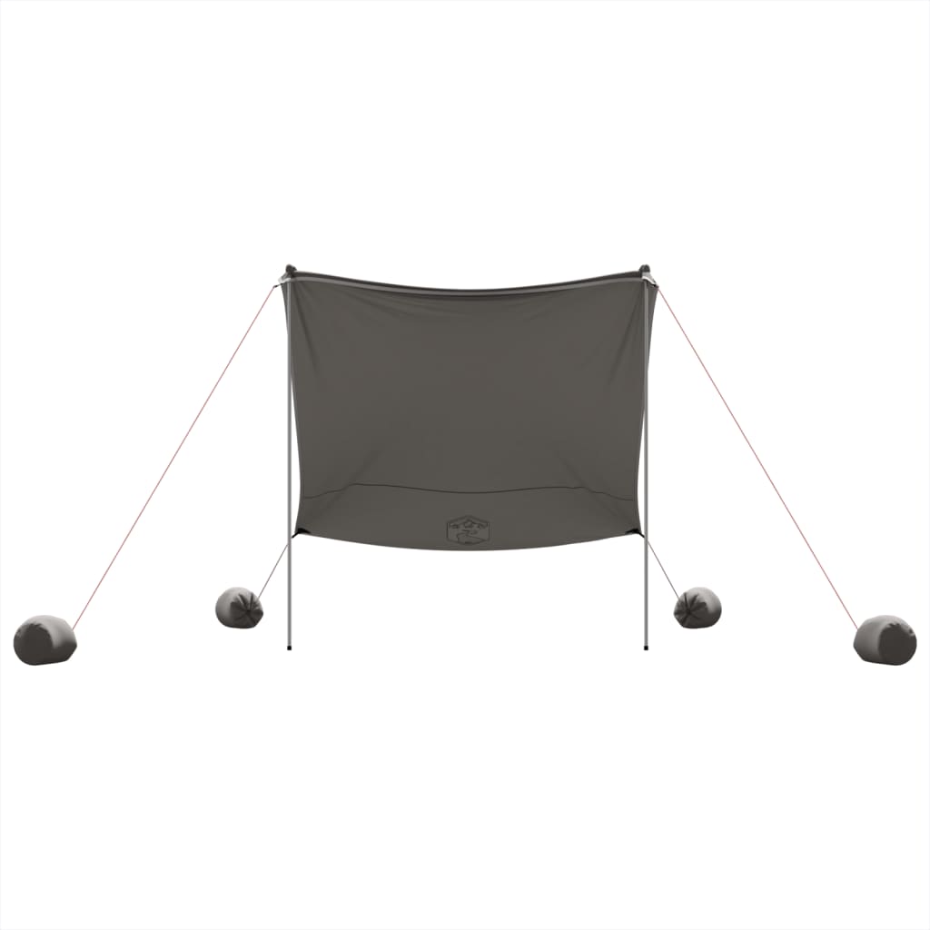 Toldo de praia com âncoras de areia 214x236 cm cinzento