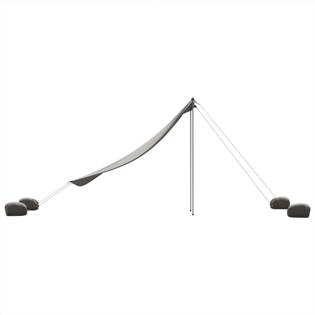 Toldo de praia com âncoras de areia 214x236 cm cinzento
