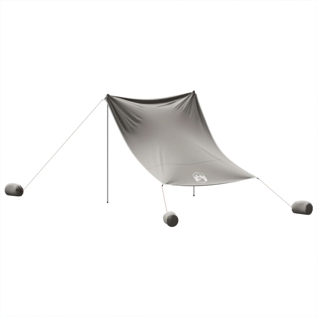 Toldo de praia com âncoras de areia 214x236 cm cinzento