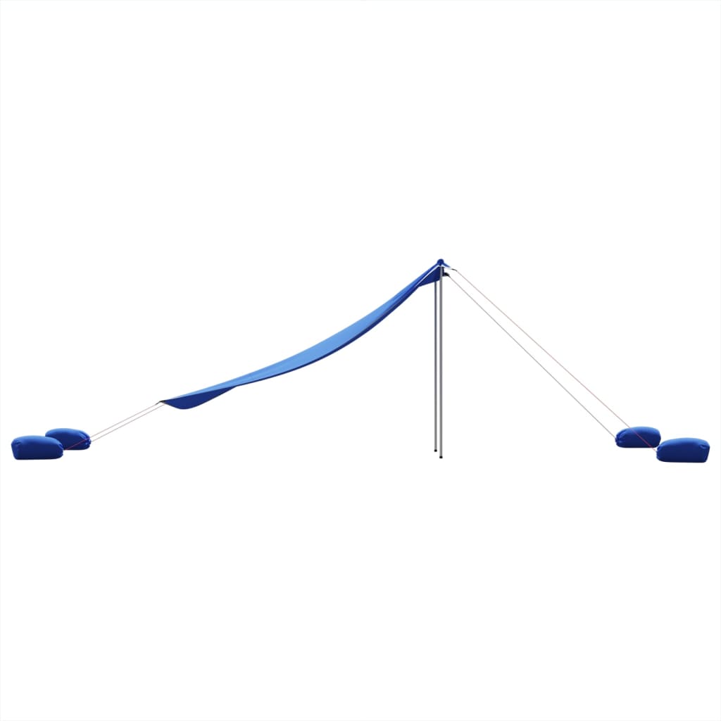 Toldo de praia com âncoras de areia 304x300 cm azul