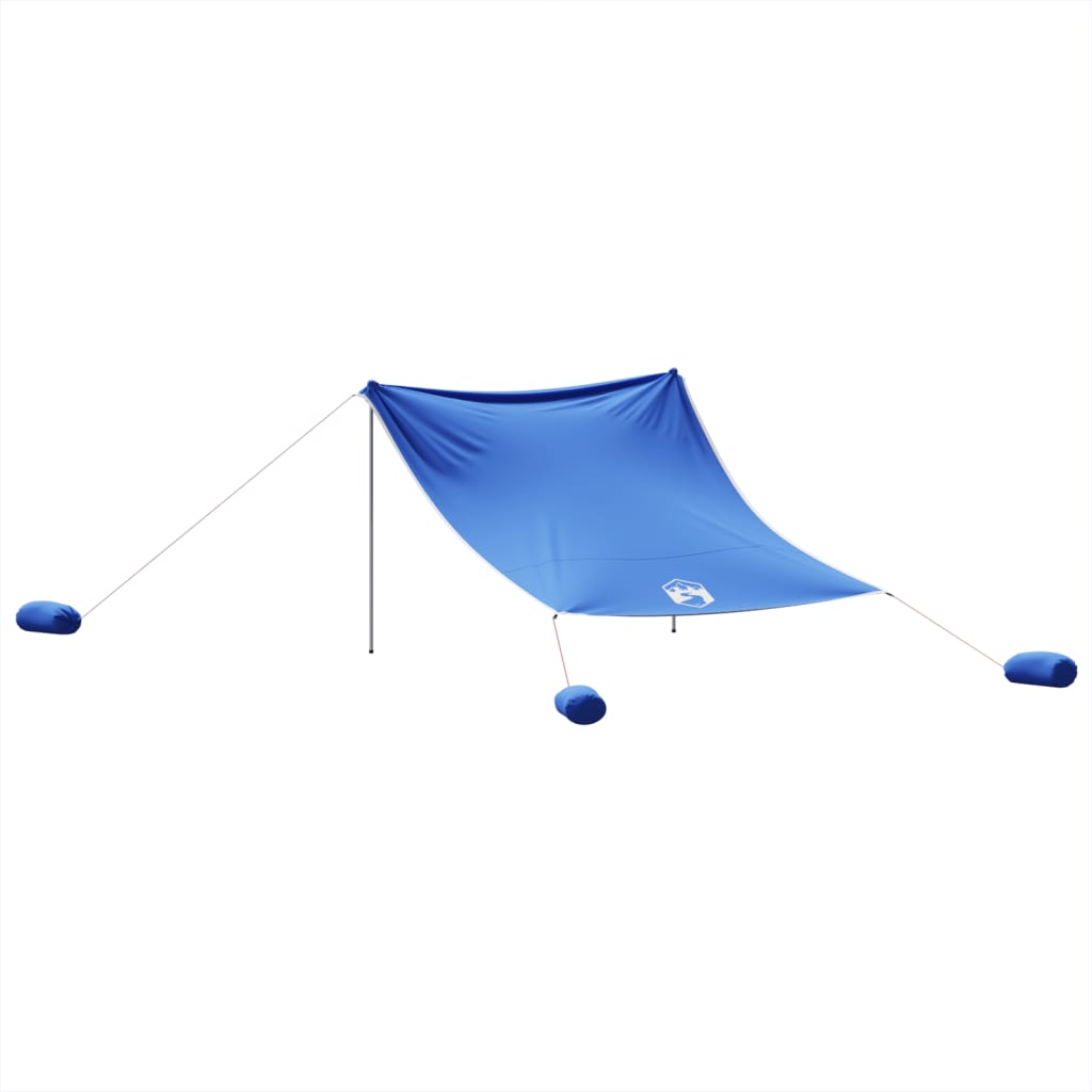 Toldo de praia com âncoras de areia 304x300 cm azul