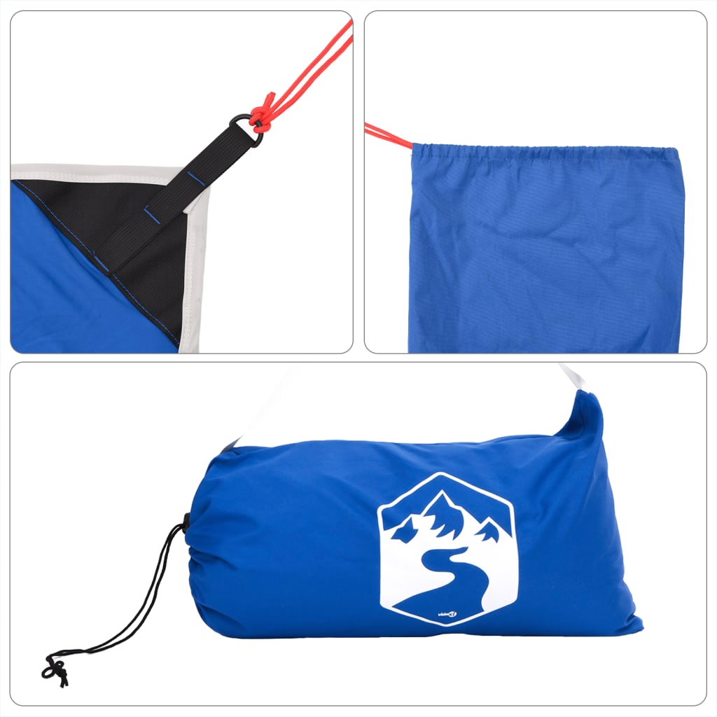 Toldo de praia com âncoras de areia 304x300 cm azul