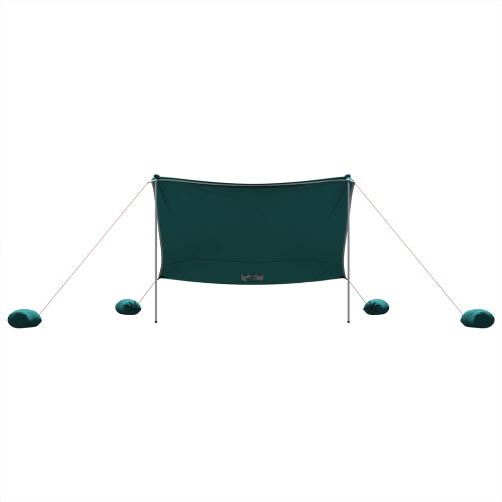 Toldo de praia com âncoras de areia 304x300 cm verde