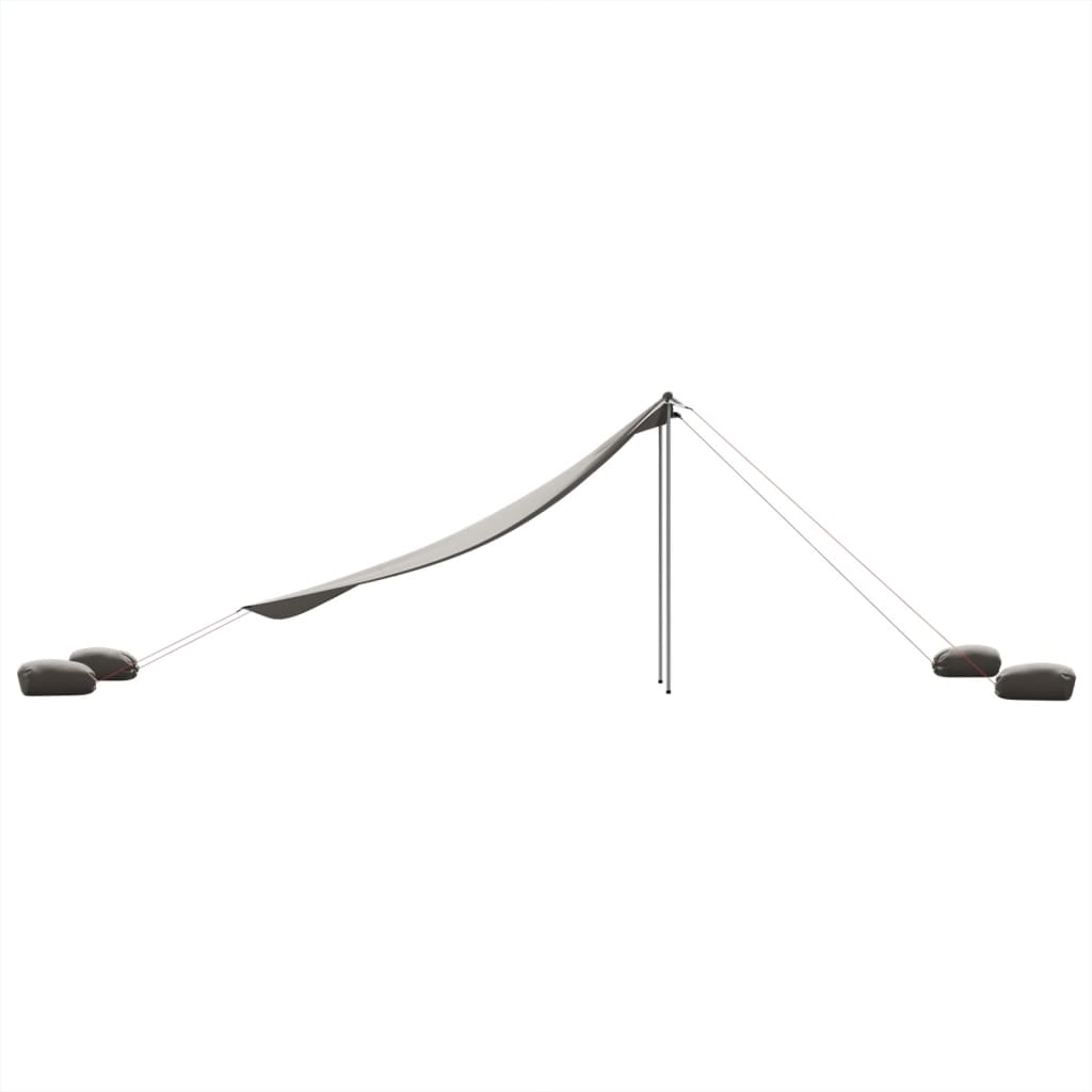 Toldo de praia com âncoras de areia 304x300 cm cinzento