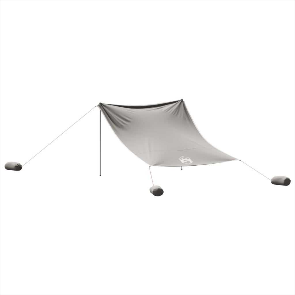 Toldo de praia com âncoras de areia 304x300 cm cinzento