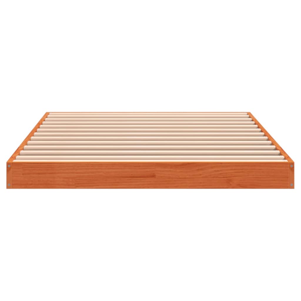Estrutura de cama 90x190 cm madeira pinho maciça castanho cera