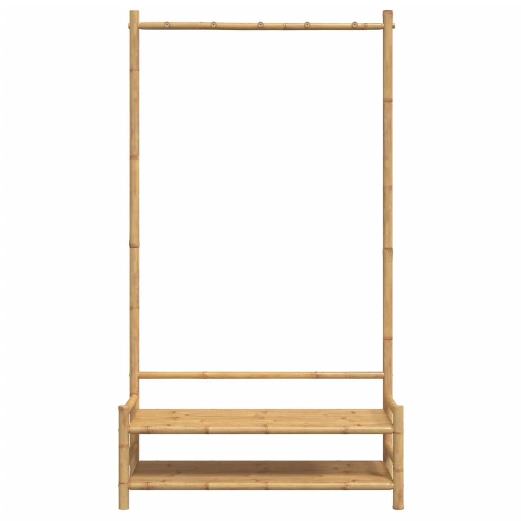 Roupeiro com prateleiras 103x40x183 cm bambu