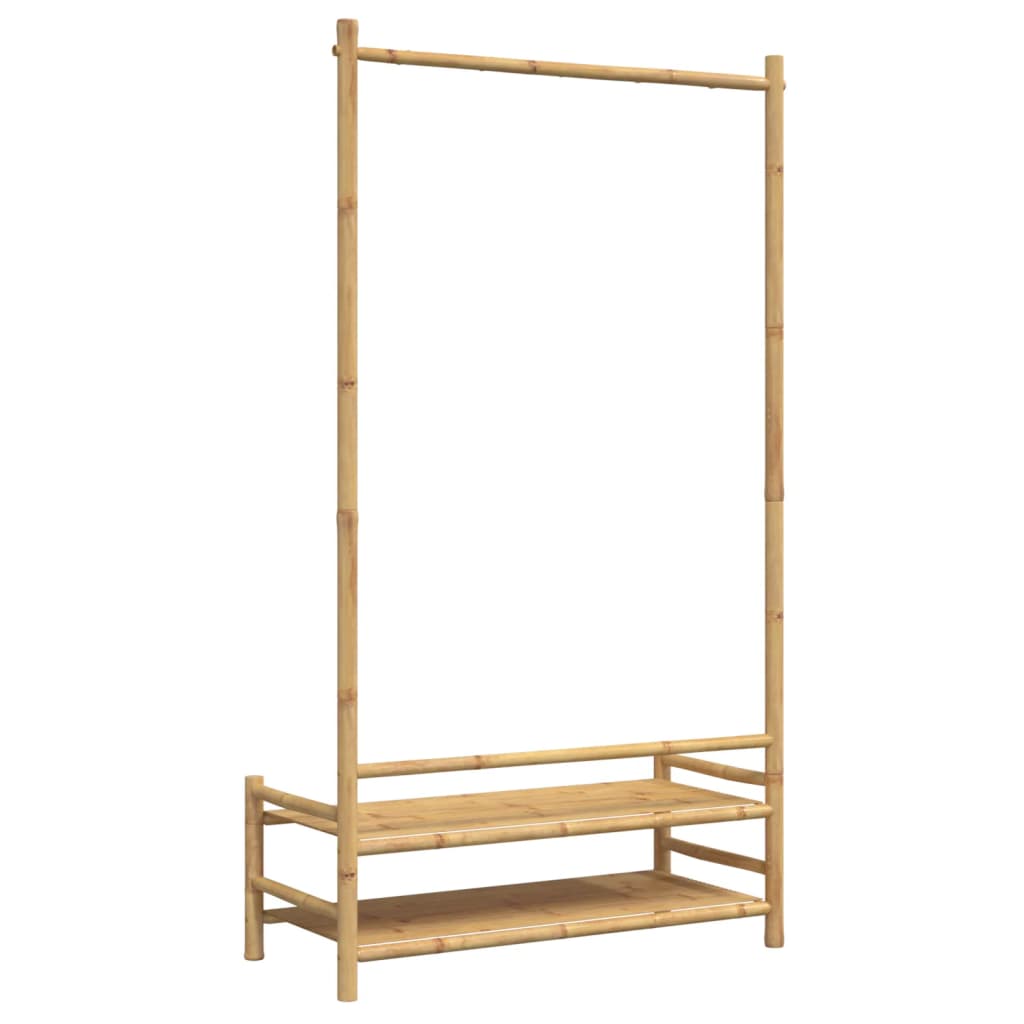 Roupeiro com prateleiras 103x40x183 cm bambu