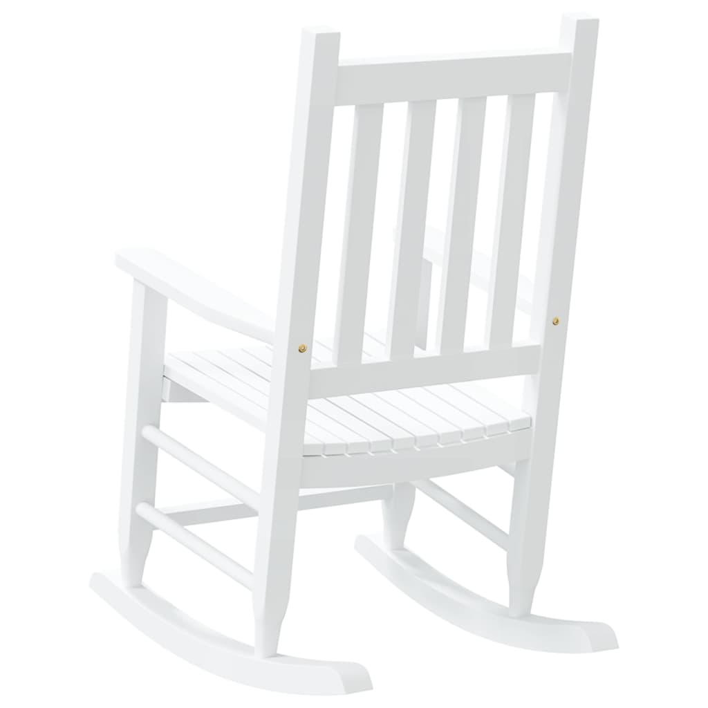 Cadeira de baloiço infantil madeira de álamo maciça branco